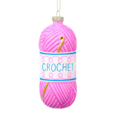 Small Crochet Christmas Glass Ornament