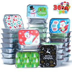 36-Pack Christmas Cookie Tins with Lids for Gift Giving