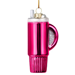 Small Red Christmas Glass Water Cup Ornament
