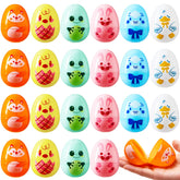 24 PCS Plastic Easter Multicolor Animal Eggs