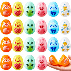 24 PCS Plastic Easter Multicolor Animal Eggs
