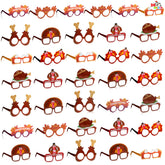 36 Pack Thanksgiving Turkey Glasses, Turkey Eyewear Photo Props for Kids