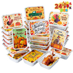 24-Pack Thanksgiving Leftover Containers with Lids