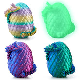 4-Pack 3D Printed Dragon Eggs with Laser Dragon - Articulated Fidget Toys for Kids