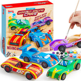 4 DIY Wooden Race Cars-Build & Paint Your Own Wood Craft Kit