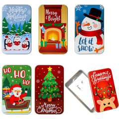 JOYIN 6-Pack Present Card Holder Tin Boxes