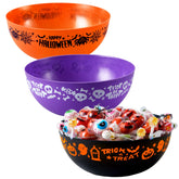 3-Pack Halloween Candy Bowls, 9.6" x 4.4" Trick-or-Treat Bowls