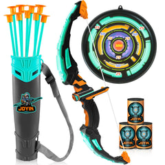 LED Light Up Archery Toy for Kids - Aqua Blue Bow and Arrow Set
