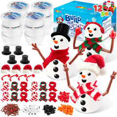 Christmas Snowman Craft Kit, 12 Pack DIY Build Your Own Snowman