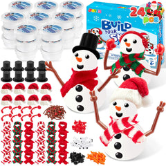 Christmas Snowman Craft Kit, 24 Pack DIY Build Your Own Snowman