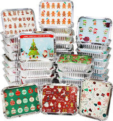 48-Piece Christmas Cookie Tins with Lids for Gift Giving