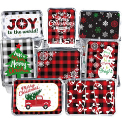 24-Pack Christmas Foil Containers with Lids