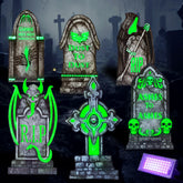 Glow-in-the-Dark Halloween Tombstones for Outdoor Graveyard Decor
