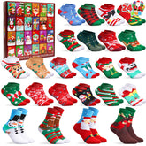 24 Days Christmas Advent Calendar with Warm Cotton Socks for Adults