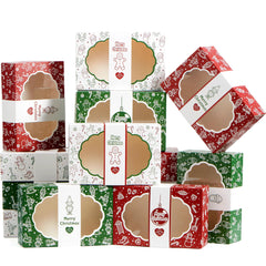 12-Pack Christmas Cookie Boxes for Gift Giving