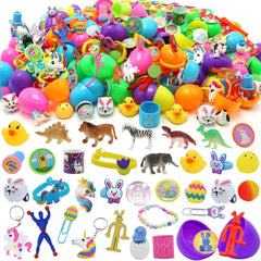 120Pcs Toys and Stickers Prefilled Easter Eggs 2.25in