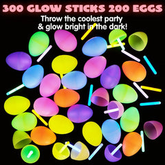 200 Prefilled Easter Glow Sticks Eggs 2.4in