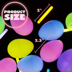 200 Prefilled Easter Glow Sticks Eggs 2.4in