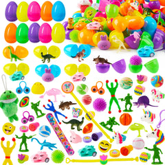 200 Prefilled Easter Eggs with Toys & Stickers, Easter Party Favors for Kids