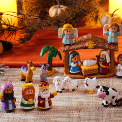 24 PCS Christmas Nativity Playset Figurines for Kids Toddlers Xmas Gift
