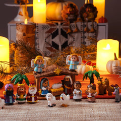 24 PCS Christmas Nativity Playset Figurines for Kids Toddlers Xmas Gift