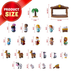 24 PCS Christmas Nativity Playset Figurines for Kids Toddlers Xmas Gift
