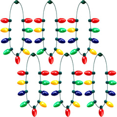 24-Pack Christmas 9 LED Light-Up Bulb Necklaces Costume Accessories