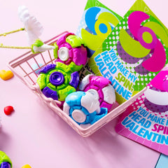 24-Pack Valentine's Day Plastic Fidget Spinners with 6-Design Gift Cards