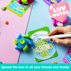 24-Pack Valentine's Day Plastic Fidget Spinners with 6-Design Gift Cards