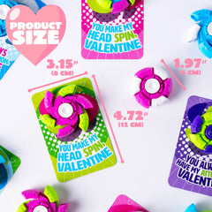 24-Pack Valentine's Day Plastic Fidget Spinners with 6-Design Gift Cards