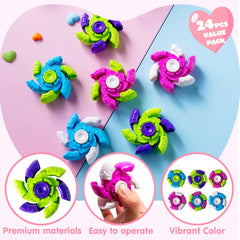 24-Pack Valentine's Day Plastic Fidget Spinners with 6-Design Gift Cards