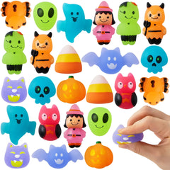 24 Glow-in-the-Dark Halloween Mochi Squishy Toys