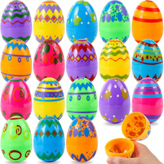 24 Pcs 3.15" Printed Empty Easter Eggs for Hunt & Party