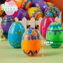 24 Pcs 3.15" Printed Empty Easter Eggs for Hunt & Party