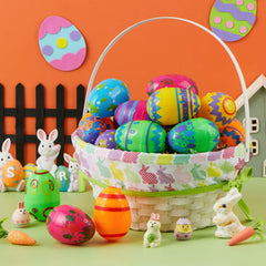 24 Pcs 3.15" Printed Empty Easter Eggs for Hunt & Party