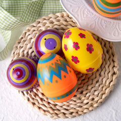 24 Pack 3.15-Inch Colorful Plastic Easter Egg Shells, Fillable Empty Eggs Bulk for Easter Egg Hunt