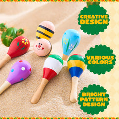 24-Piece Cinco de Mayo Mini Wooden Maracas for Kids