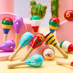 24-Piece Cinco de Mayo Mini Wooden Maracas for Kids