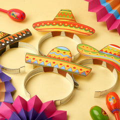 24 Cinco de Mayo Sombrero Headbands for Mexican Fiesta Party