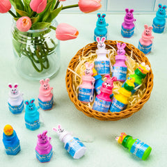 24 Easter Bubble Wands, 8 Designs with Animal and Easter Egg Characters