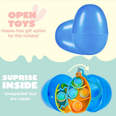 24-Pack Plush Bubble Keychain Prefilled Easter Eggs