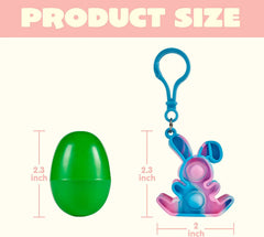 24-Pack Plush Bubble Keychain Prefilled Easter Eggs