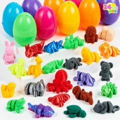 24 Pcs Prefilled Easter Eggs with 3D Printed Articulated Toys, Party Favors for Kids