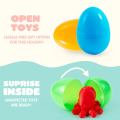 24 Pcs Prefilled Easter Eggs with 3D Printed Articulated Toys, Party Favors for Kids