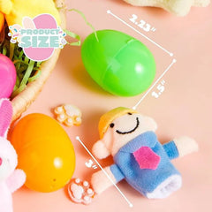 24 Pcs Prefilled Easter Eggs with Animal Finger Puppets for Kids Party & Hunt