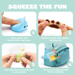 24 Prefilled Easter Eggs with Cute Mochi Squishy Toys for Egg Hunt, Basket Stuffers & Party Favors