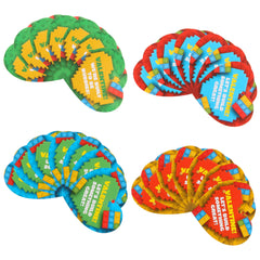 24 Prefilled Hearts with Spaceship Building Blocks and Valentine's Day Cards for Kids - Classroom Exchange Gifts
