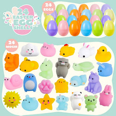 24-Pack Easter Eggs with Mochi Squishy Toys