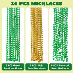 24Pcs St. Patrick’s Day Necklaces Set