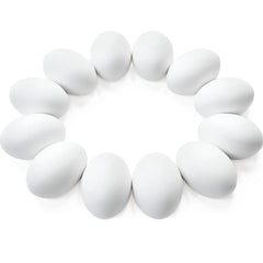 24 Unpainted White Wooden Easter Eggs for DIY Decor & Easter Hunt